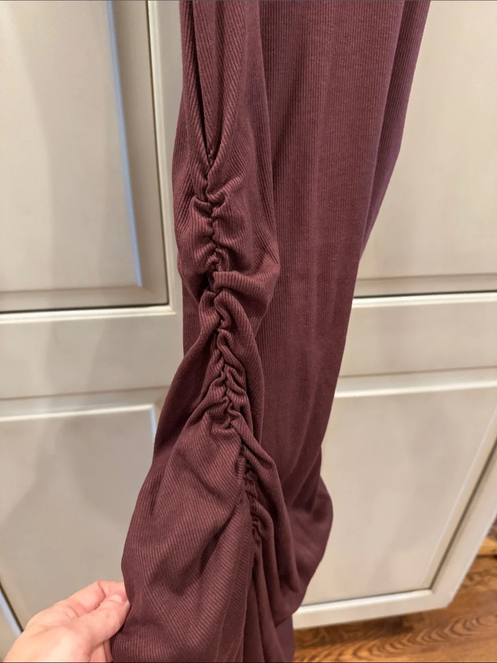 Michael Stars Sleeveless Ruched Maxi Dress in Wine